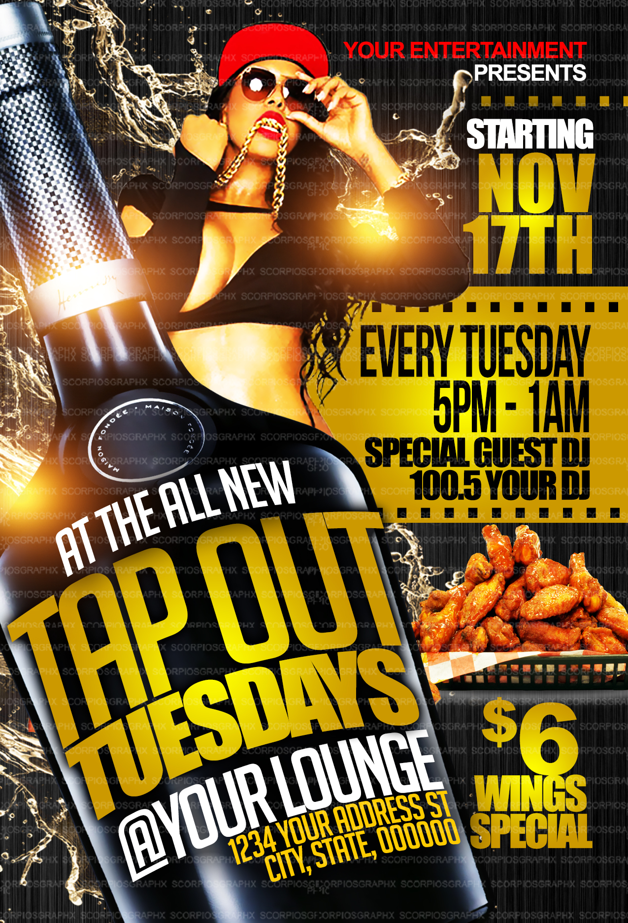 Tapout Tuesday Party Flyer Template