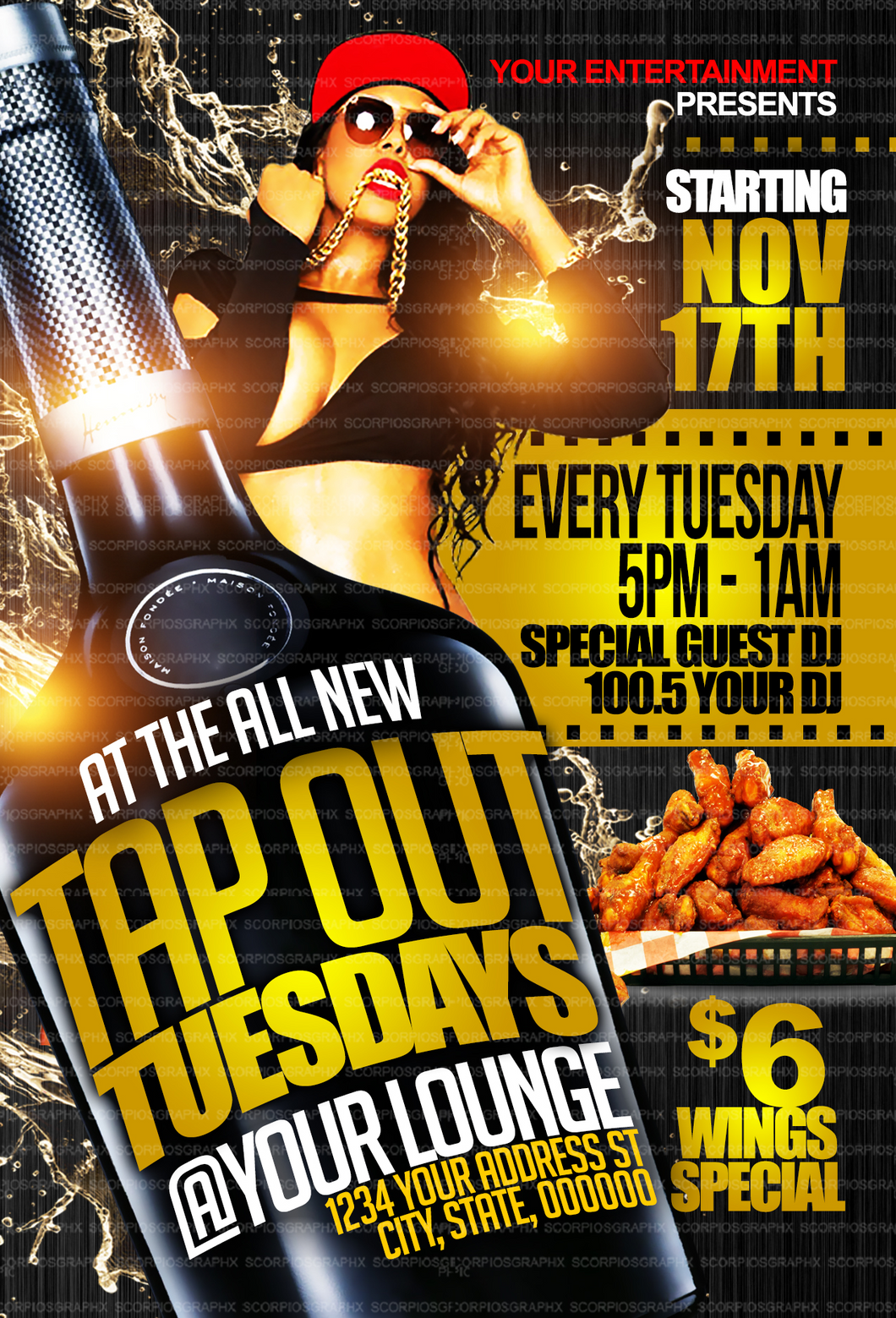 Tapout Tuesday Party Flyer Template