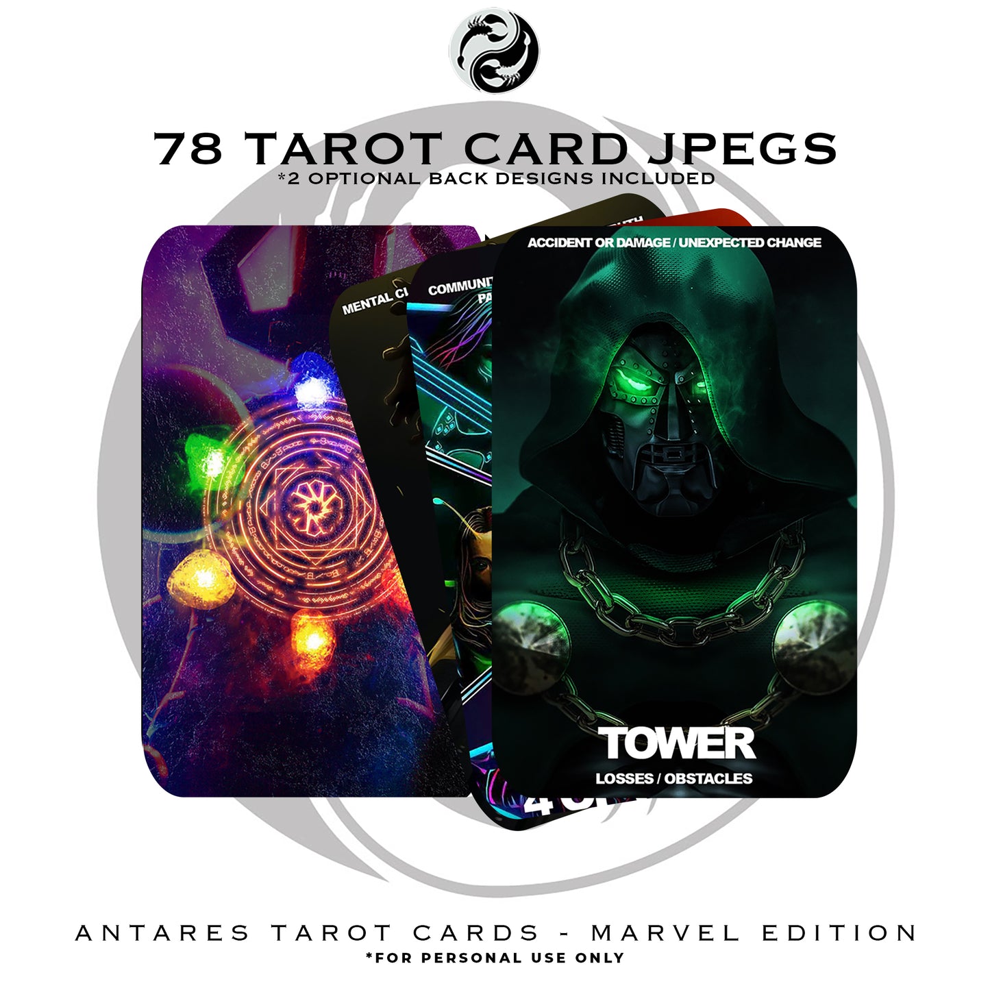 Marvel Comics Tarot Cards 78 Deck [HIGH RES JPG] - 300DPI - Personal - Print - Digital Files Only!