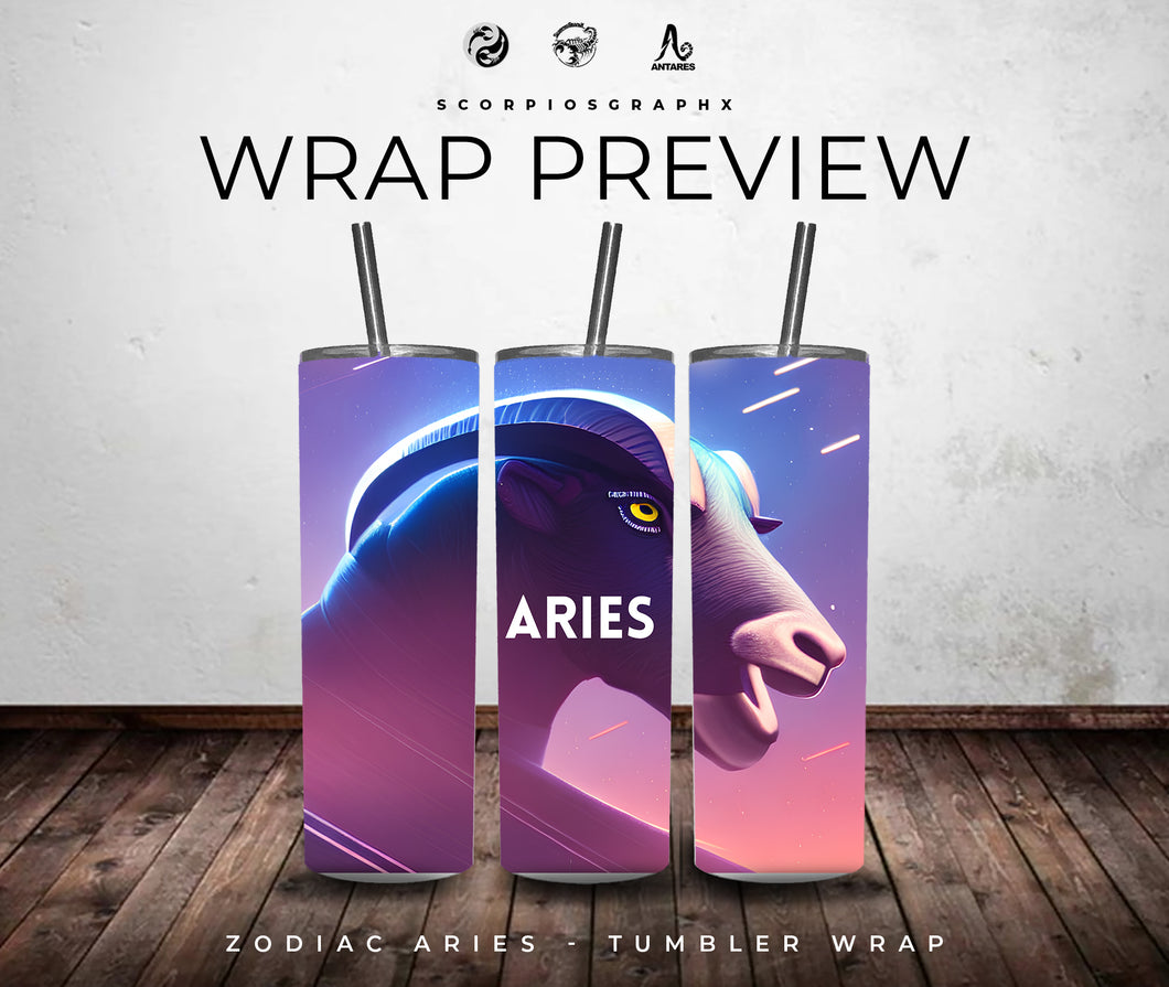 Aries Zodiac PNG | Sublimation | Tumbler Wrap Design | Digital Download