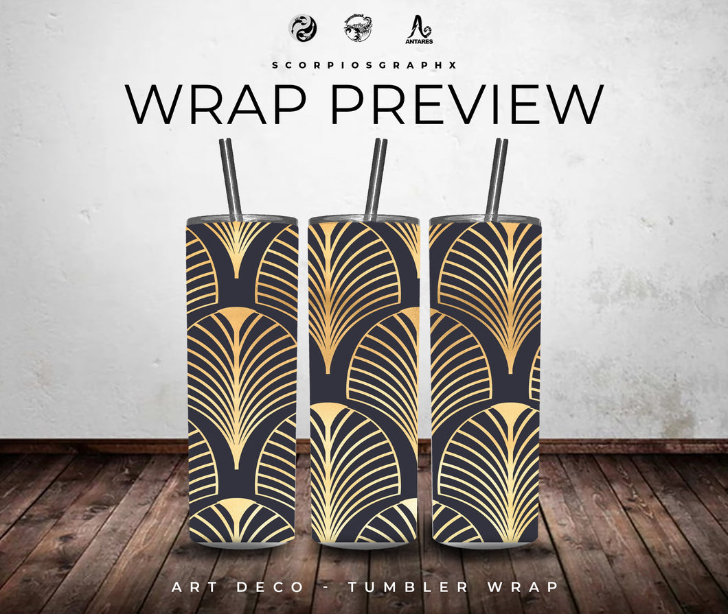 Art Deco PNG | Sublimation | Tumbler Wrap Design | Digital Download
