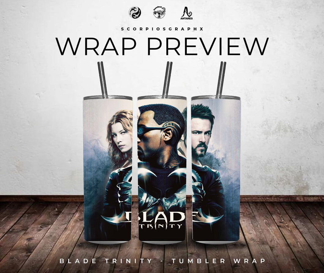 Blade Trinity PNG | Sublimation | Tumbler Wrap Design | Digital Download