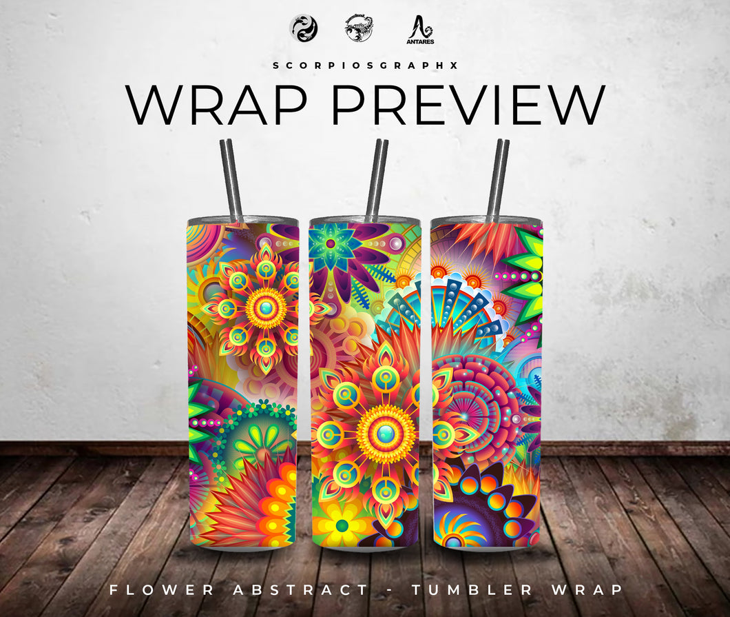 Flower Abstract PNG | Sublimation | Tumbler Wrap Design | Digital Download