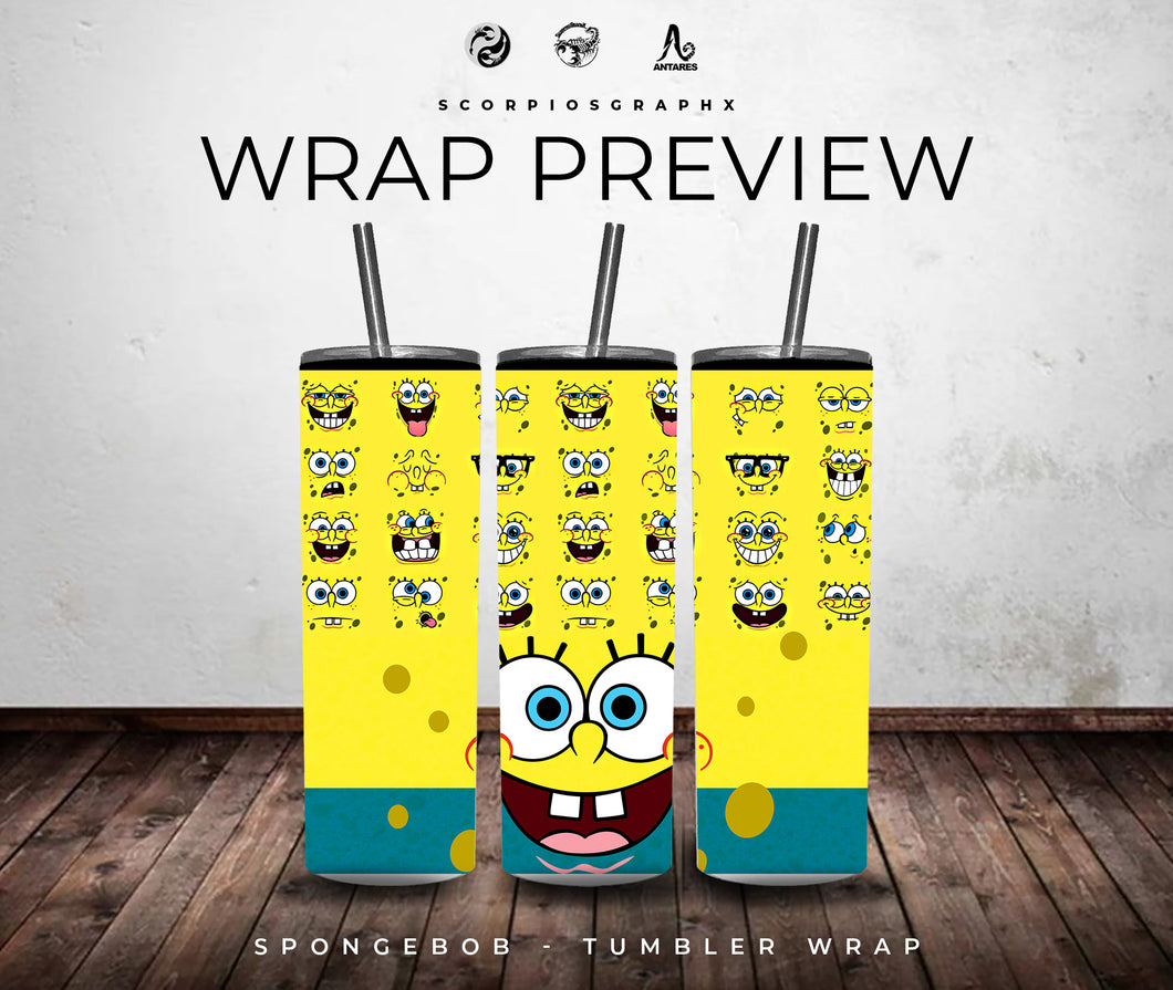 Spongebob PNG | Sublimation | Tumbler Wrap Design | Digital Download