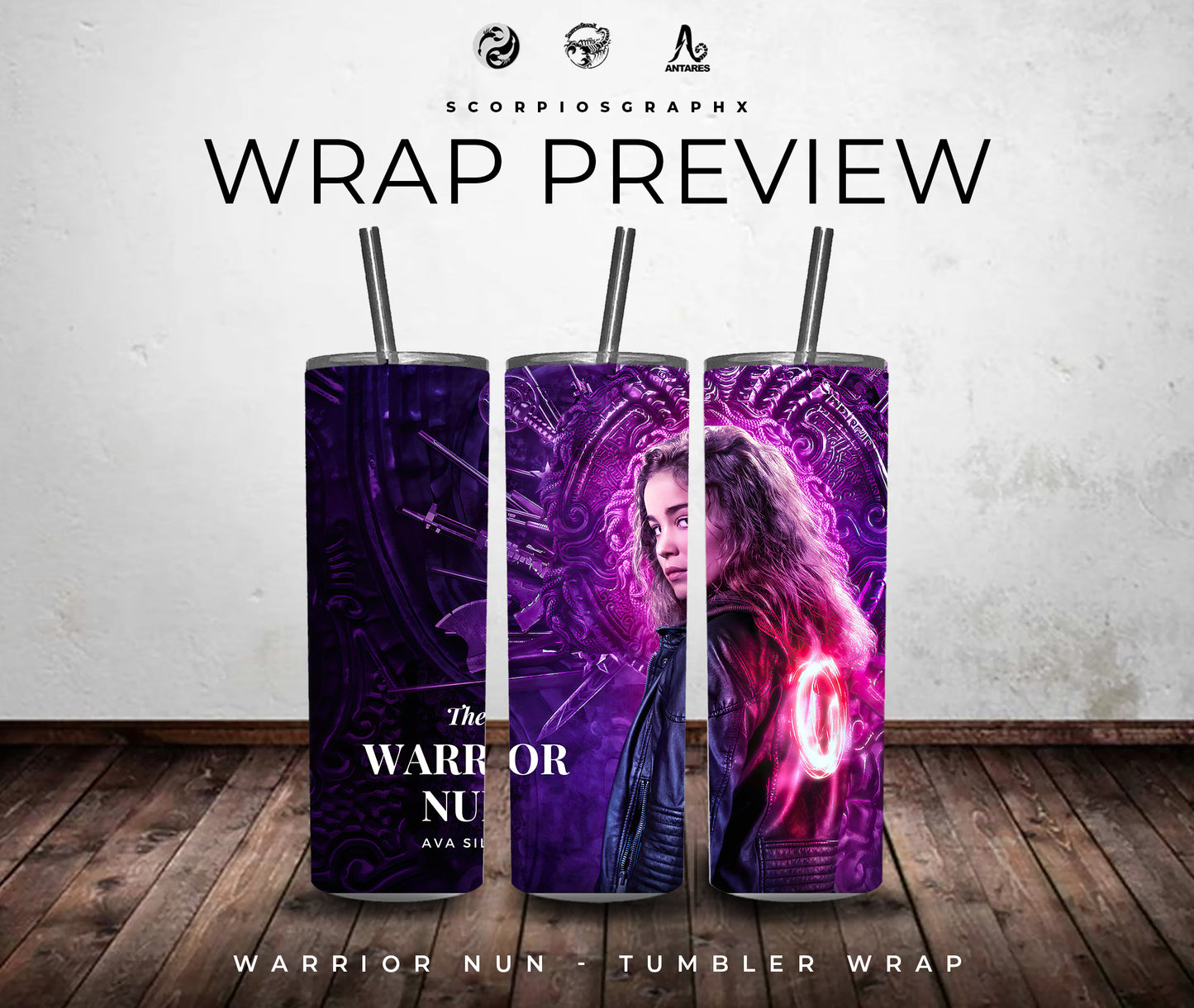 Warrior Nun PNG | Sublimation | Tumbler Wrap Design | Digital Download